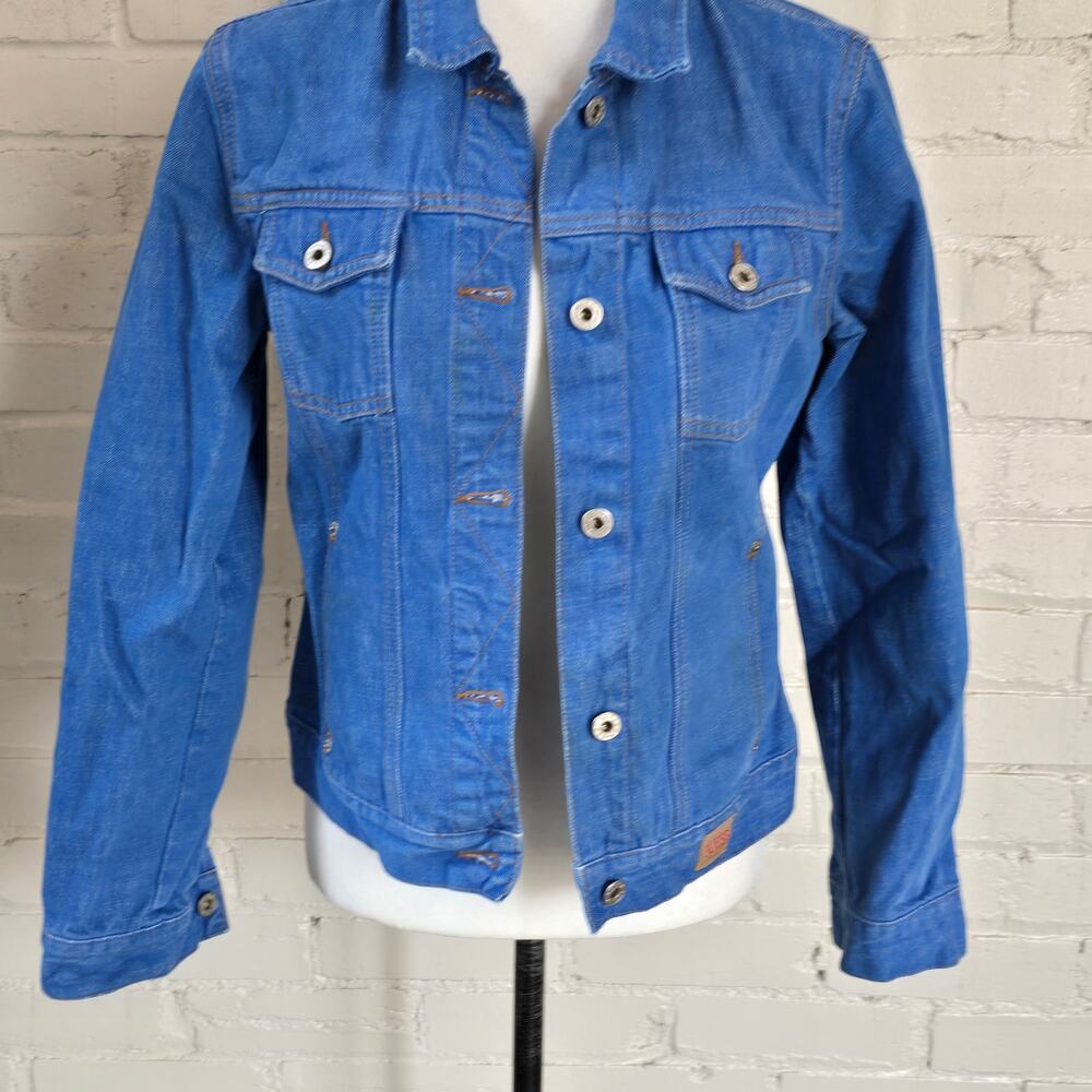 90s Vintage Guess Denim Trucker Jacket┃Medium Wash┃Y2k Style Retro Streetwear